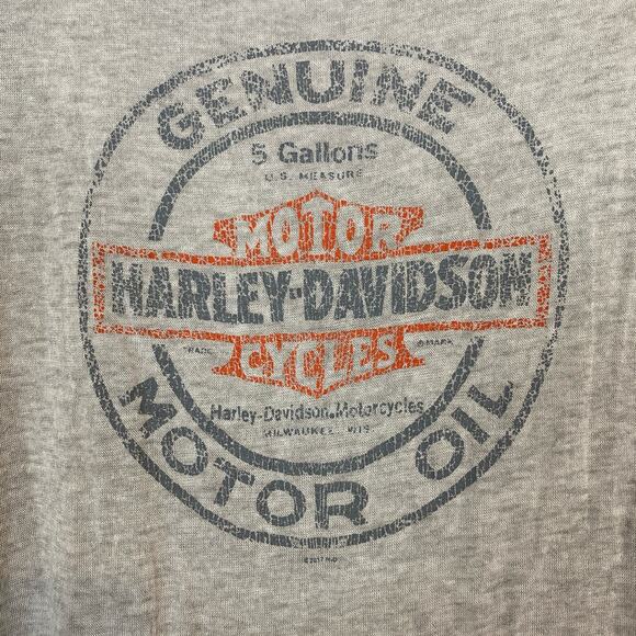 Genuine Harley Davidson - Gray Long Sleeve Shirt - XL 21” Pit to Pit, 24” Length - Picture 4 of 8